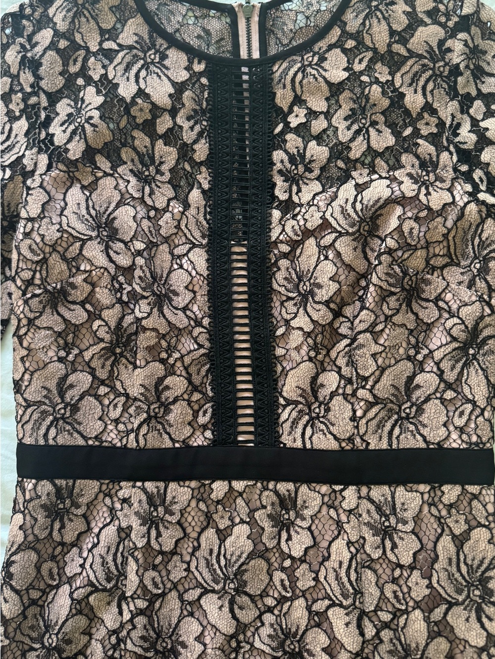 Hobbs London Black Lace Overlay Sheath Dress - Elegant Floral Design